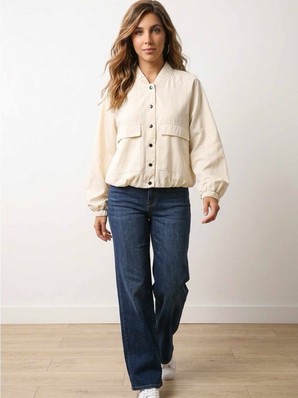 Bar III Bubble Hem Bomber Jacket